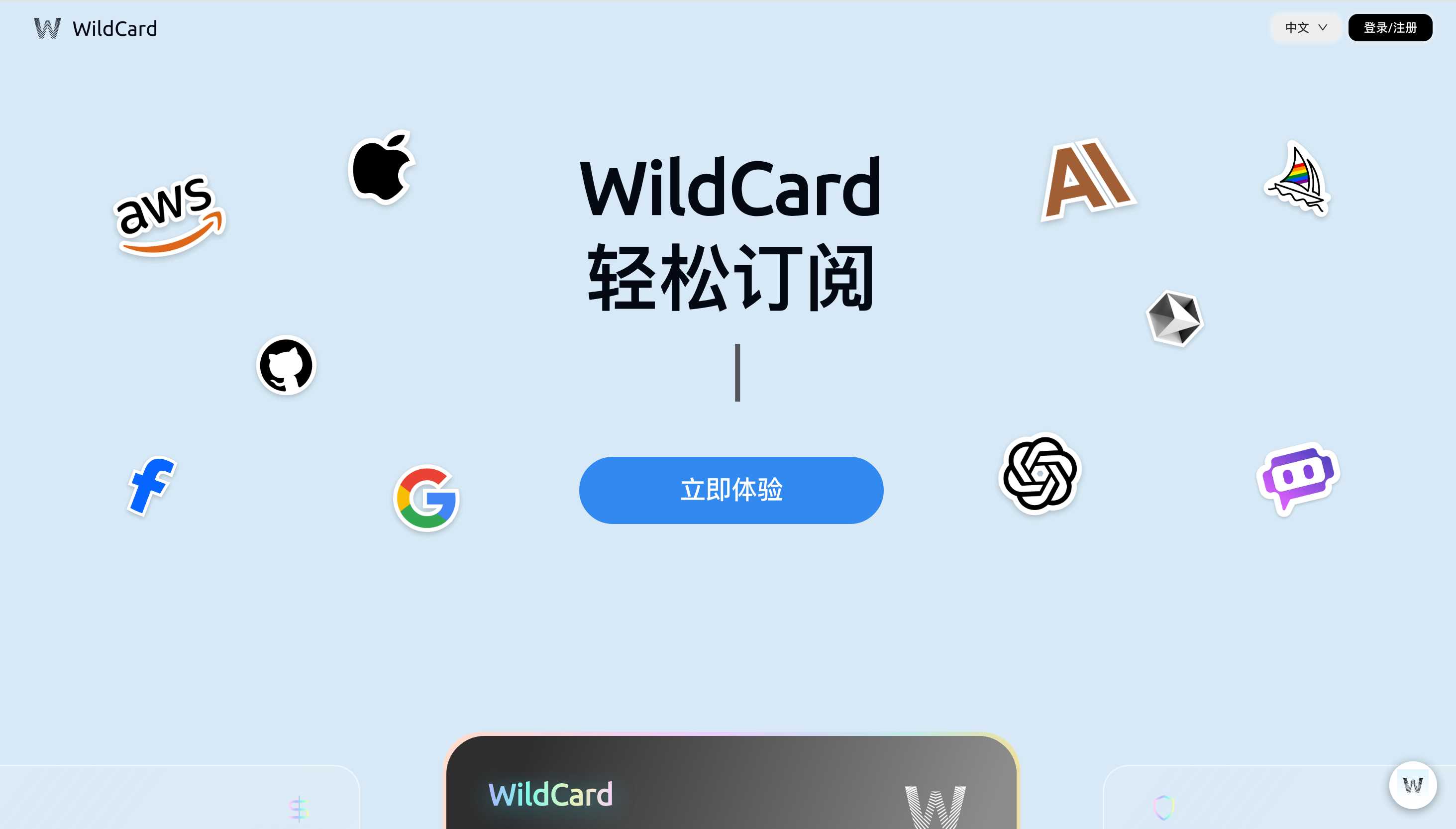 Wildcard注册界面